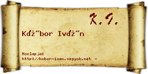 Kóbor Iván névjegykártya